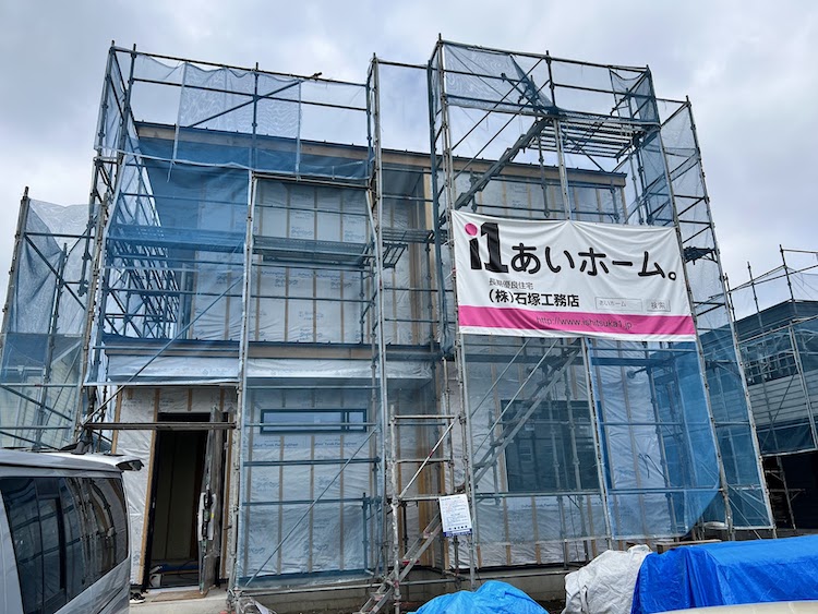 茨城県筑西市注文住宅「吹き抜けのあるスタイリッシュモダンハウス」の工事が順調に進行中です！