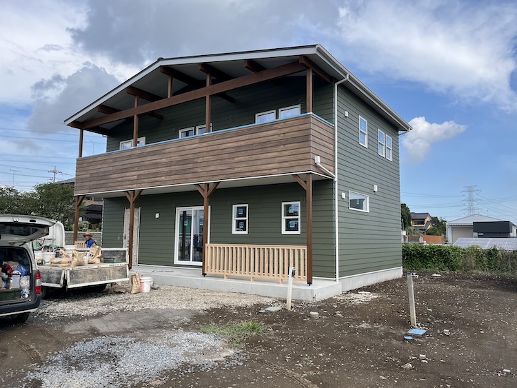 茨城県筑西市注文住宅「吹き抜けのあるアメリカンハウス」完成間近です!