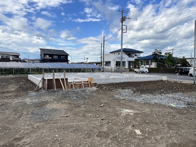 茨城県筑西市注文住宅「シンプルモダンハウス」の基礎工事が完成しました！