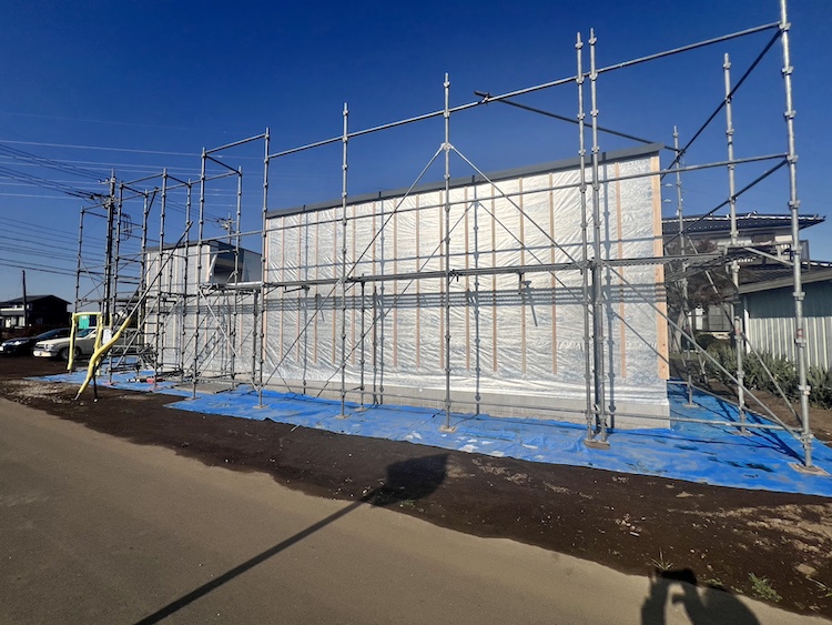 茨城県筑西市注文住宅「中庭のある平屋」の工事が順調に進行中です！